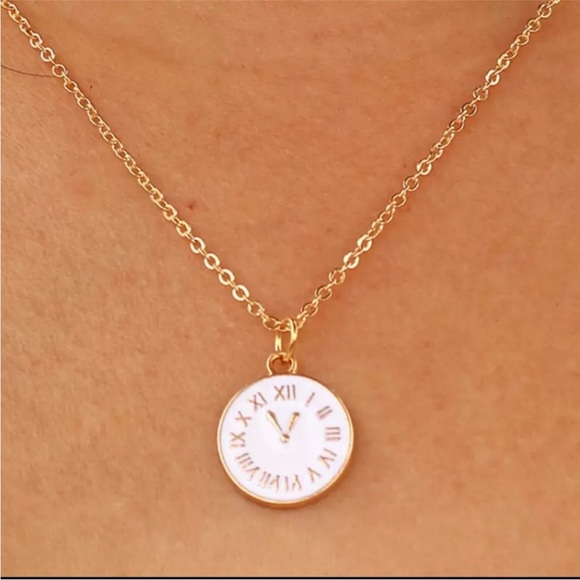 Jewelry - Gold Filled Clock Necklace